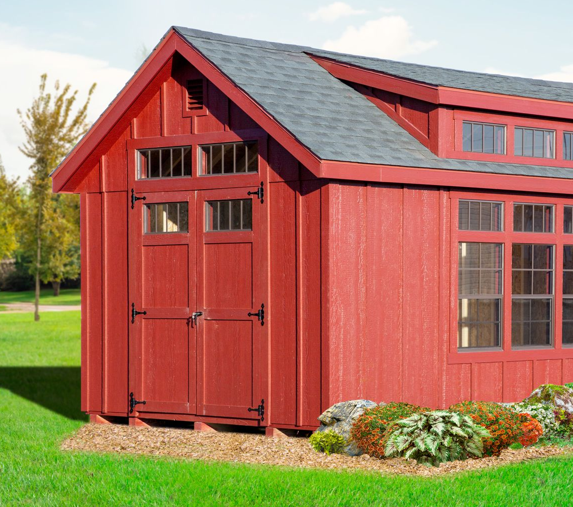 traditionally built blue shed from York, PA