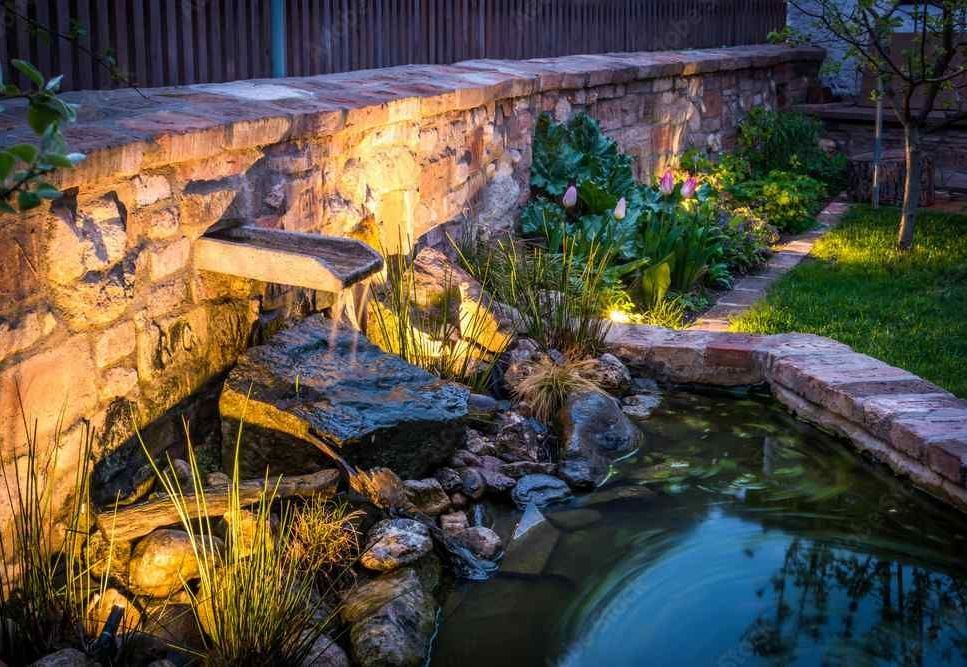 Water Feature with Lighting Design