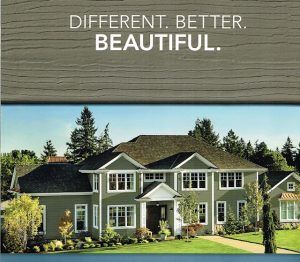 Brochure featuring luxury house with vinyl siding