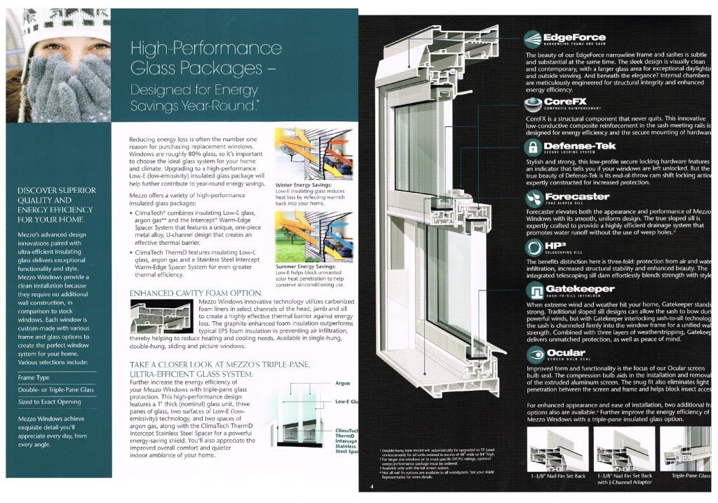 brochure/flyer featuring MEZZO windows