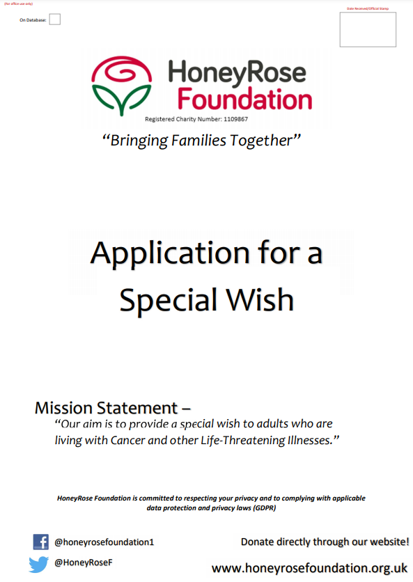HoneyRose Foundation - Application for a Special Wish