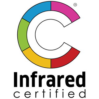 A colorful C-shaped logo with the words "Infrared certified" below it.