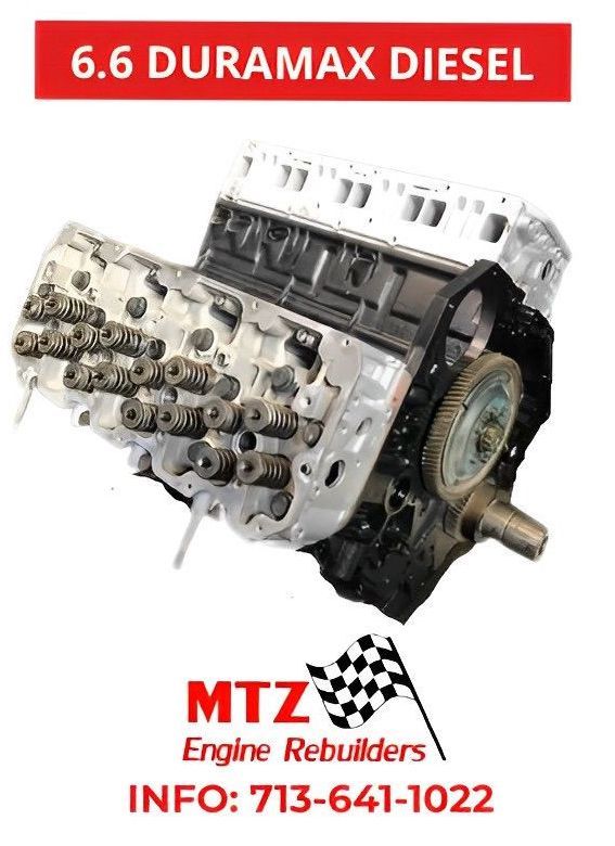 A picture of a 6.6 duramax diesel engine from mtz engine rebuilders