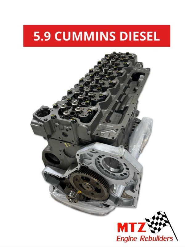 A picture of a 5.9 cummins diesel engine