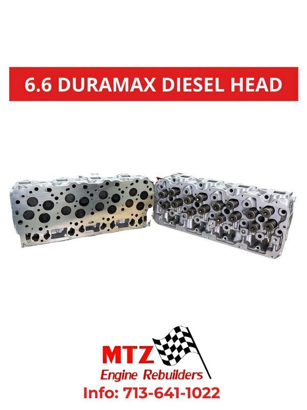 An advertisement for a 6.6 duramax diesel head