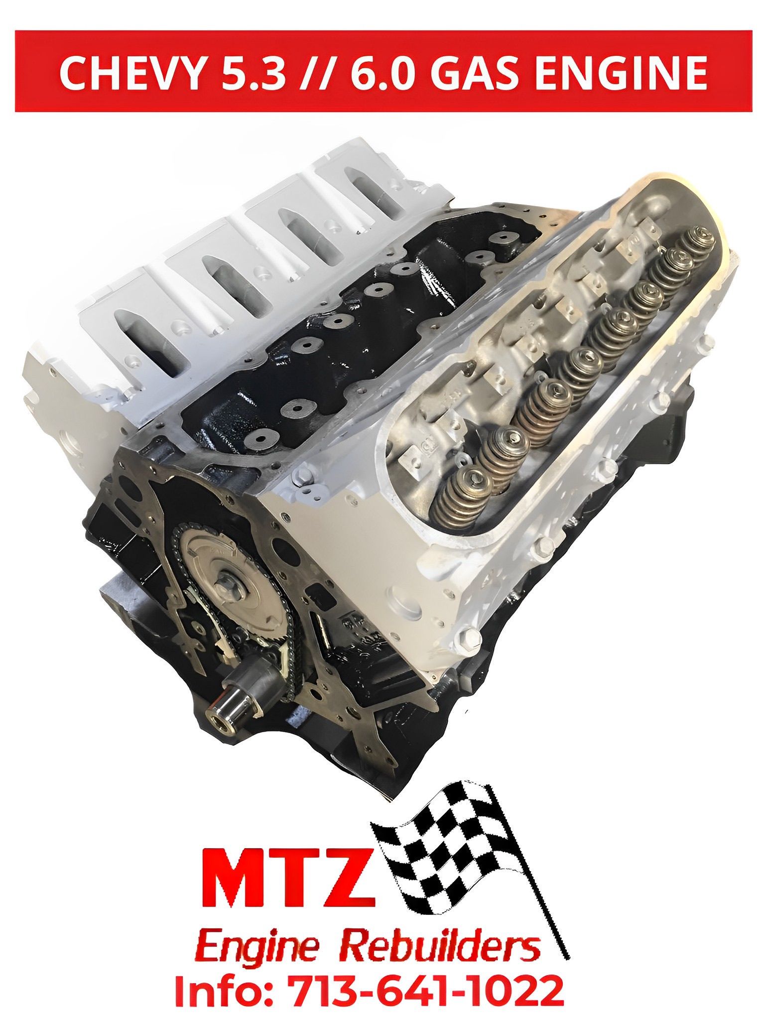 A chevy 5.3 / 6.0 gas engine from mtz engine rebuilders
