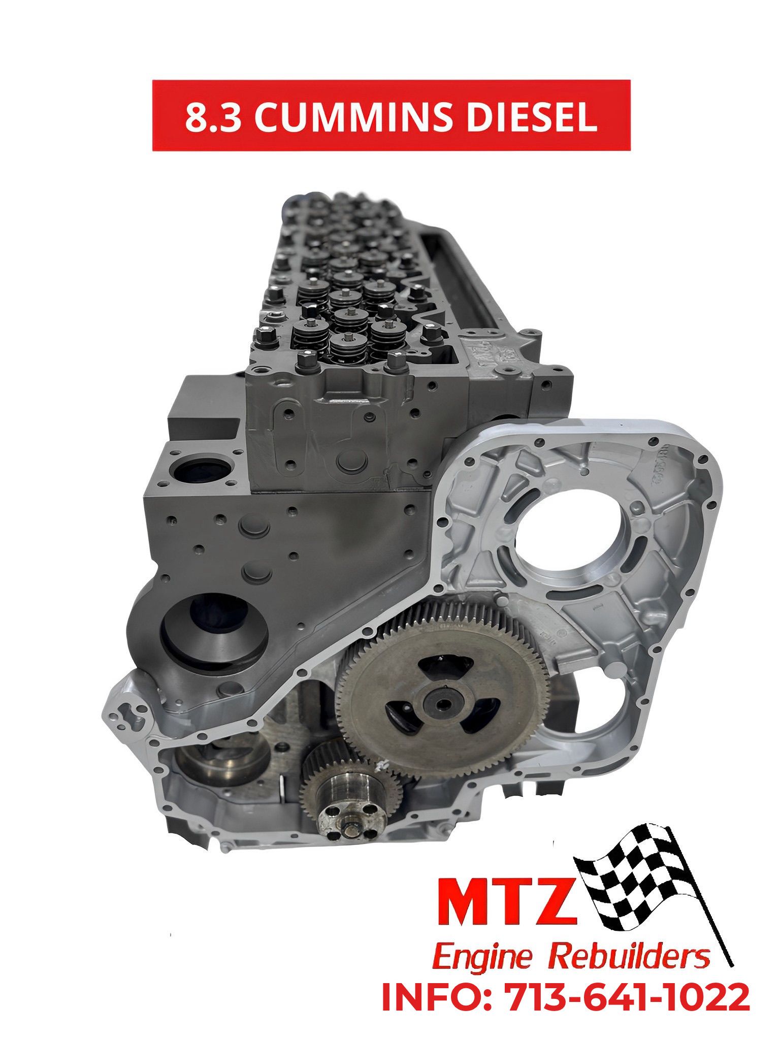 A picture of a cummins diesel engine on a white background