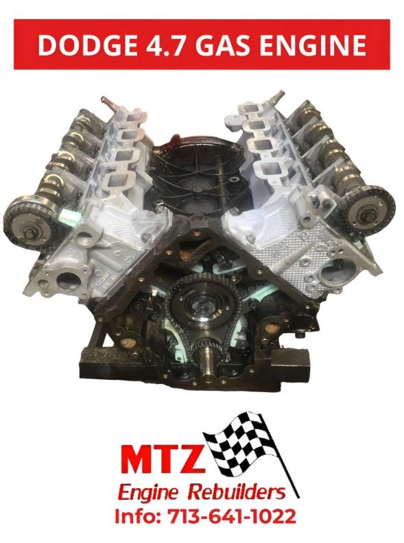 A dodge 4.7 gas engine from mtz engine rebuilders