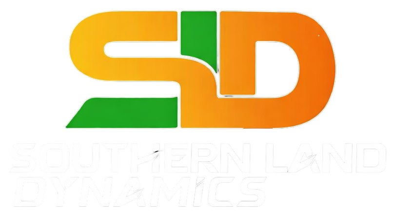 Logo for Sutherland Dynamics: stylized "SD" in yellow and orange, with green accents on a white background.