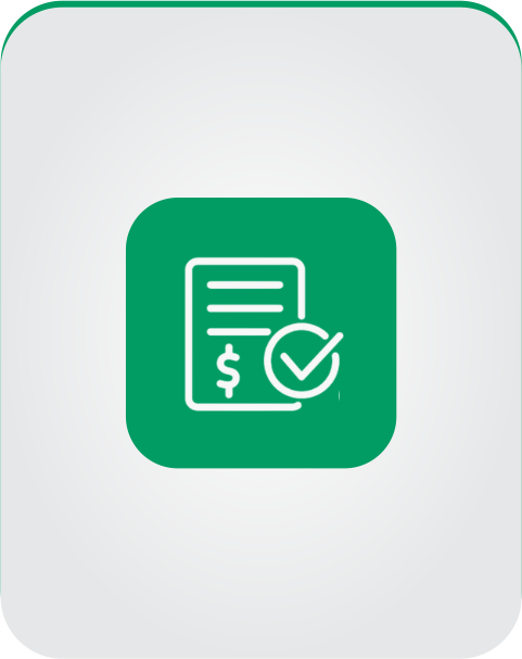 A green icon with a check mark and a pencil.