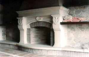 White fireplace perlino antico and Lecce stone