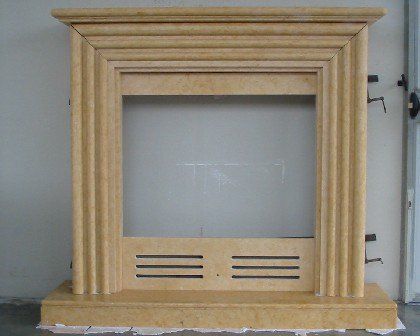 Cleopatra fireplace in yellow marble