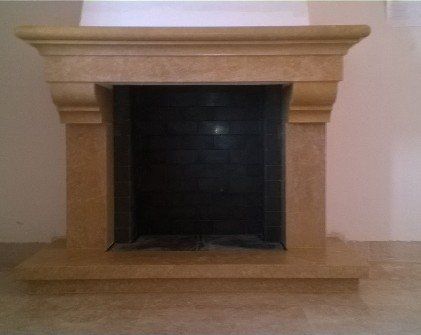 Fireplace made of Yellow Sunflower Marble