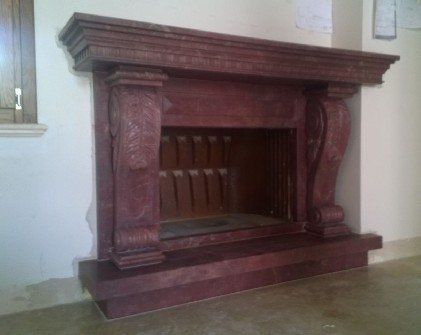 Fireplace made of Baroque Red Marble