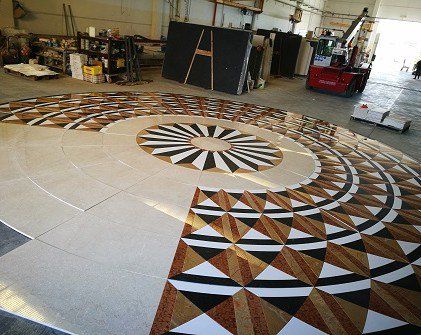Inlaid floor created for a bank in Luxembourg