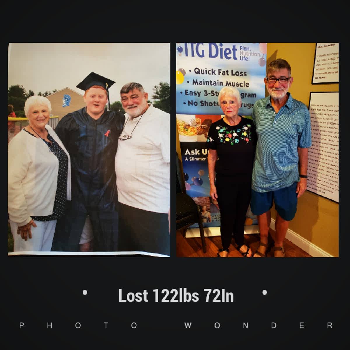 Family Picture With The Text Of Lost 122lbs 72ln — Lady Lake, FL  — RN Medical Laser & Weight Loss