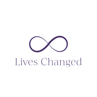 Purple infinity symbol above the words