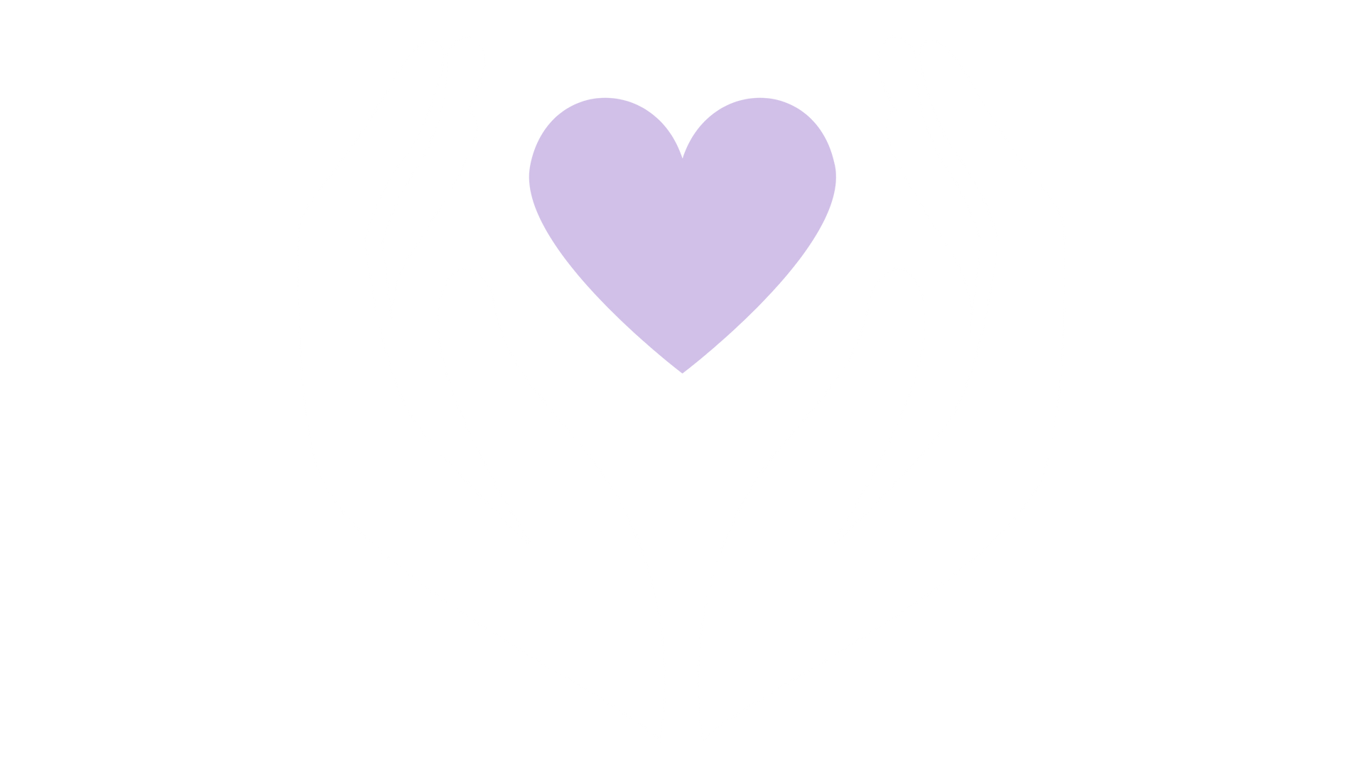 Lavender heart floating on white background.