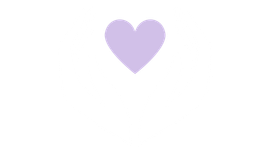 Lavender heart floating on white background.