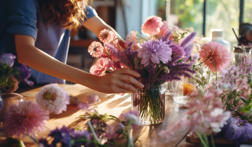 pink and purple flowers