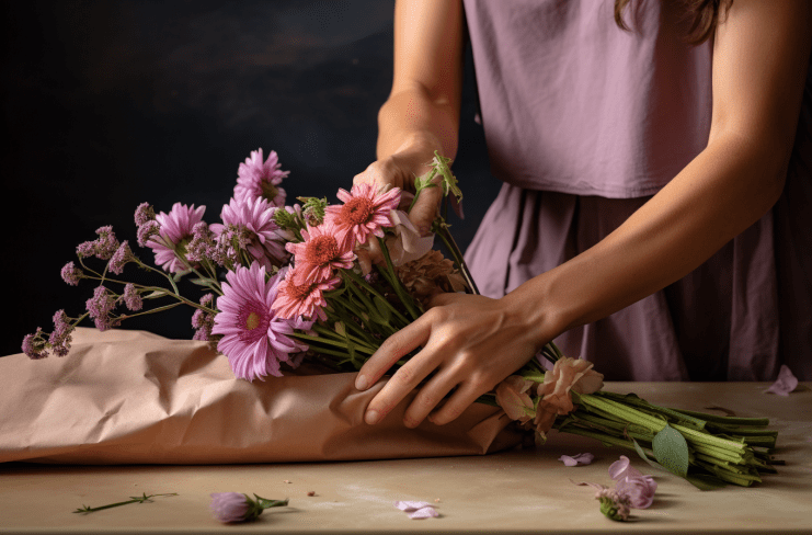 Basic Bouquet Wrapping Technique