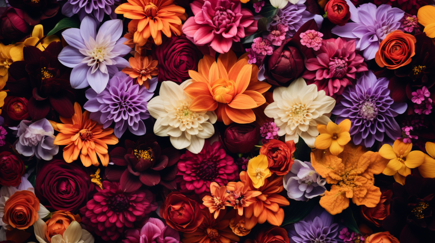 multi-colored flowers