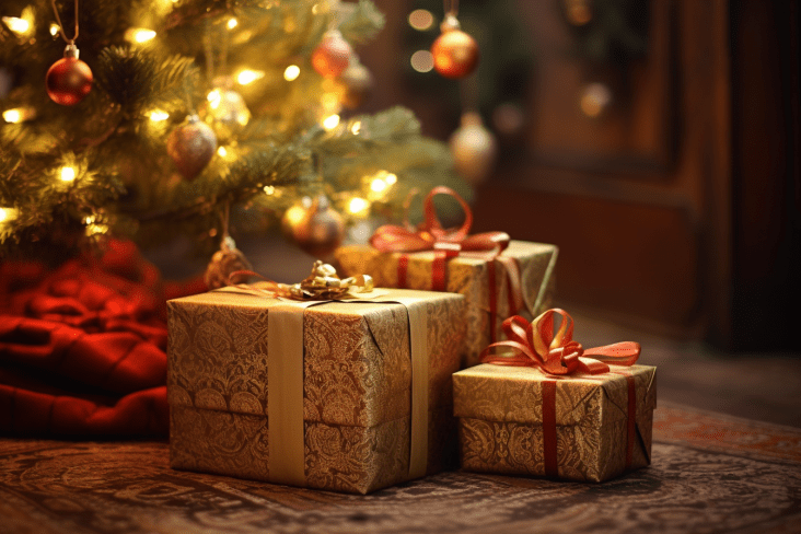 christmas tree and gifts