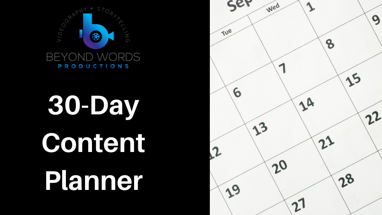 A calendar with the words 30 day content planner on it A calendar with the words 30 day content planner on it
