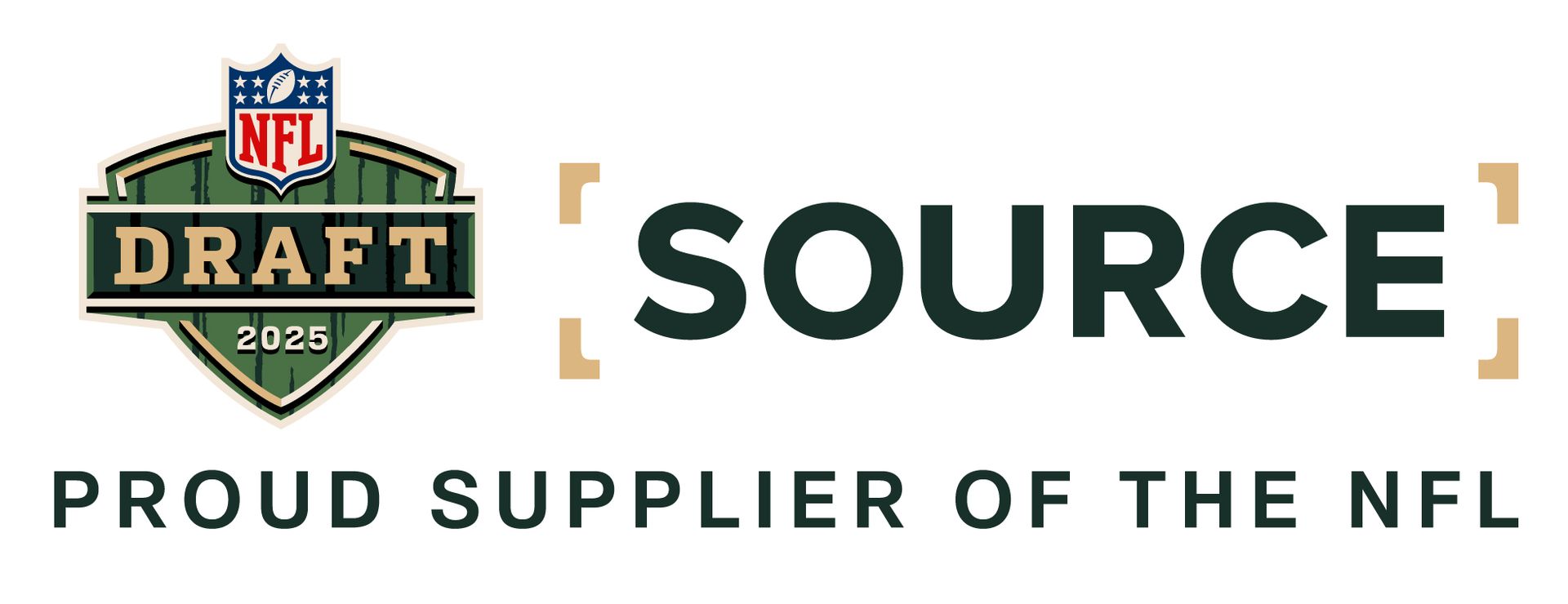 A logo for the nfl draft source proud supplier of the nfl