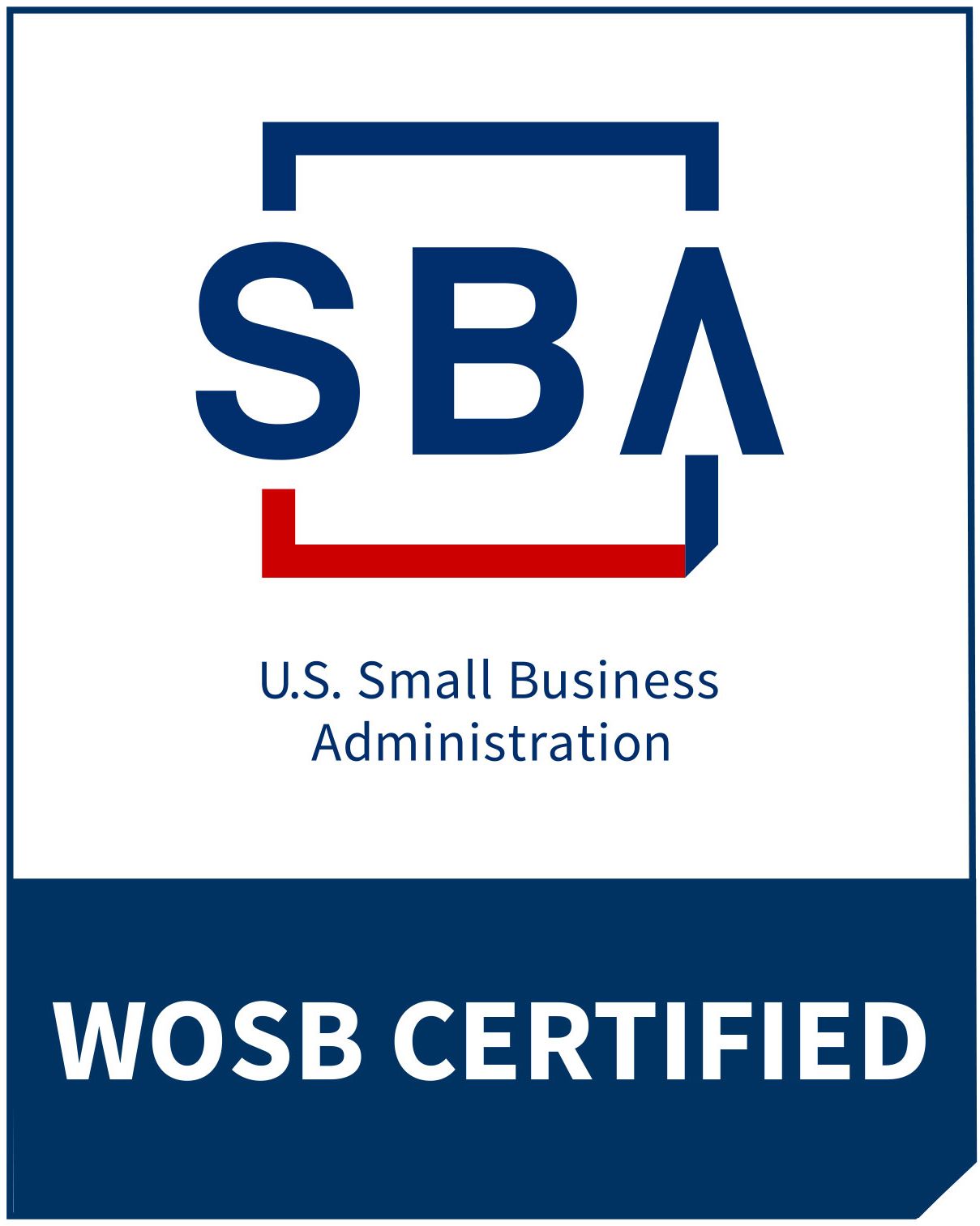 The logo for the u.s. small business administration has been certified.
