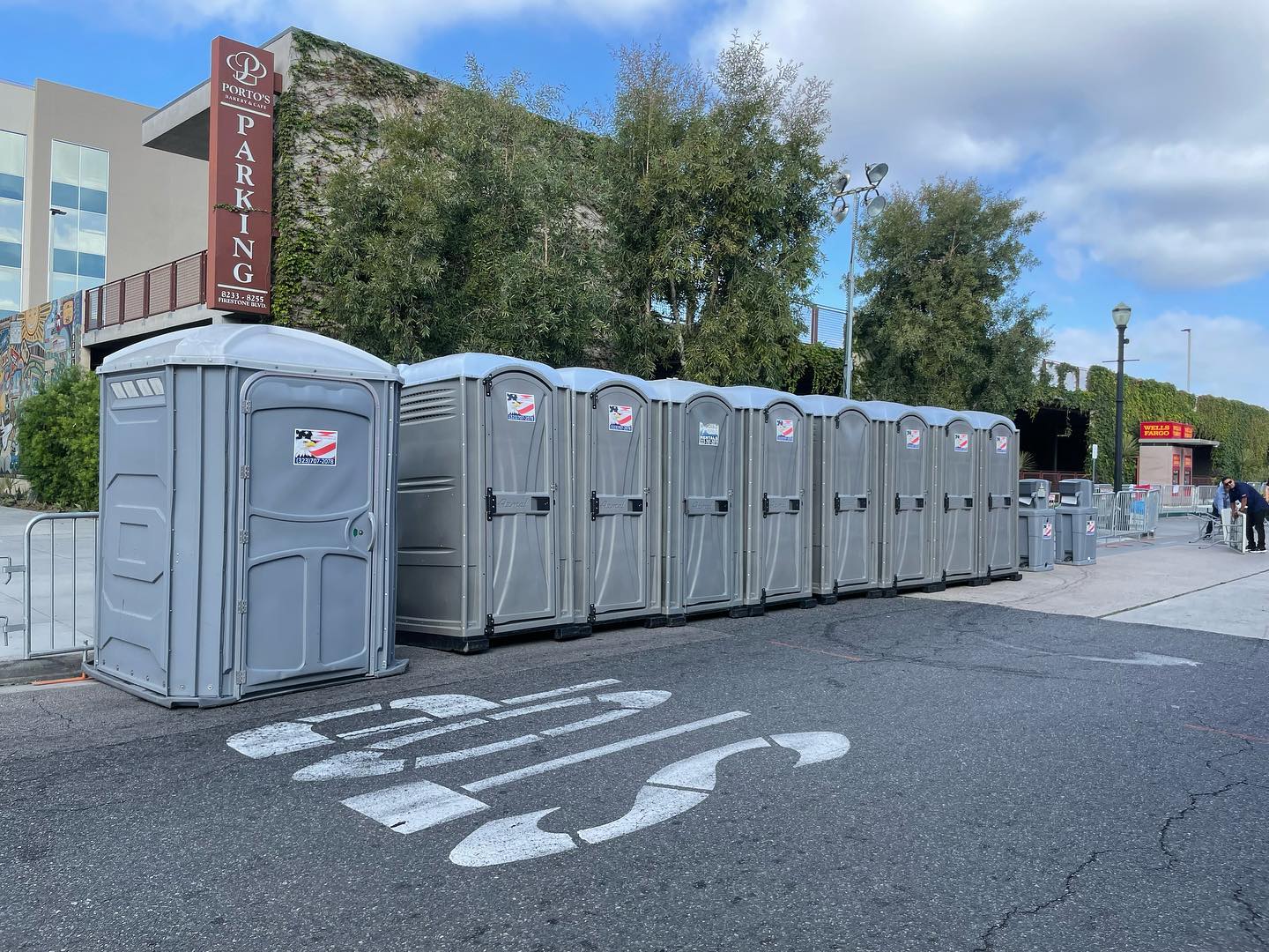 Rows Of Portable Toilet Rooms — Downey, CA — Affordable Porta Potty Affordable Portables LLC