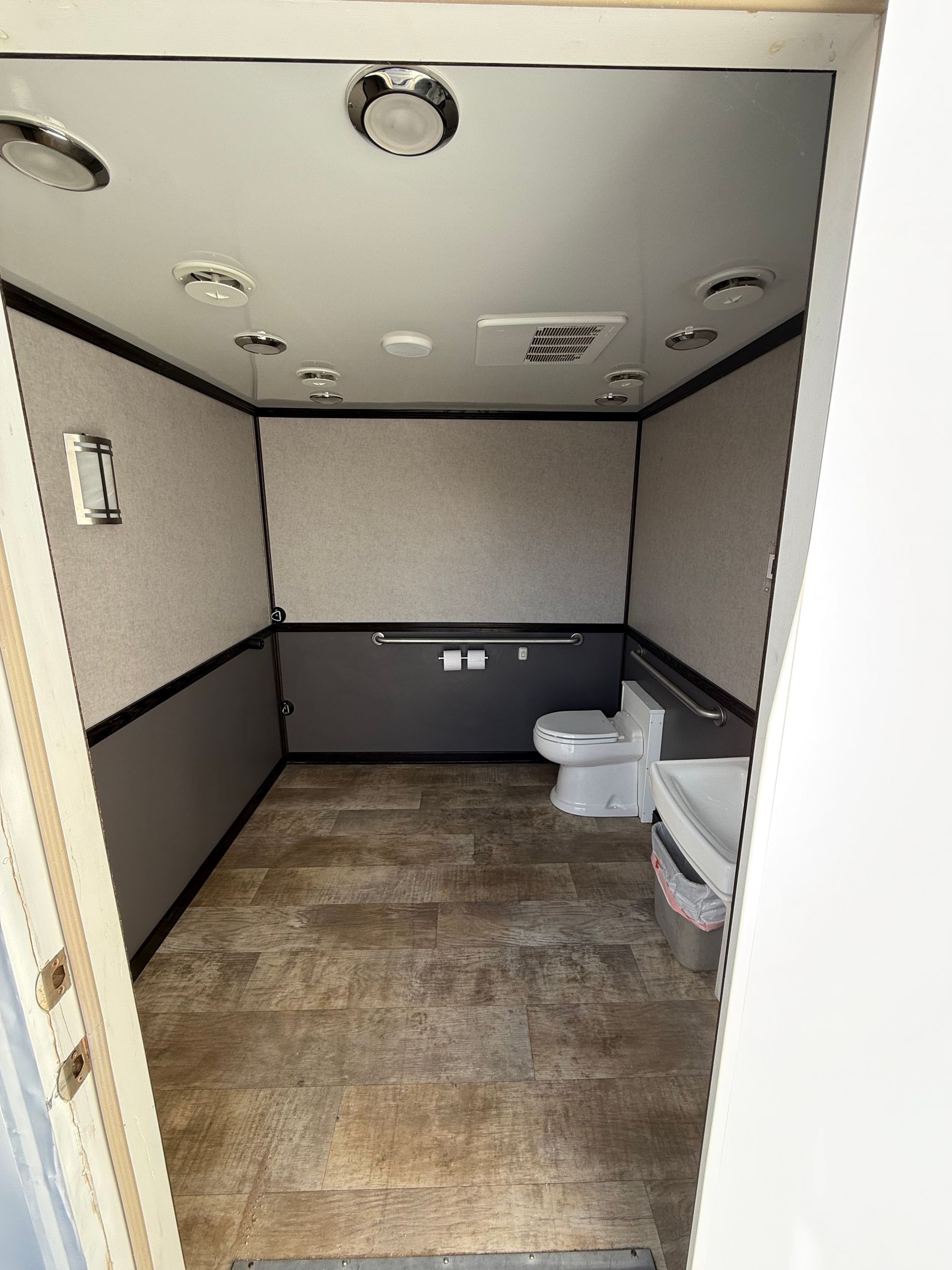 8 Unit Handicap Restroom Trailer Ada inside view Downey CA 90242