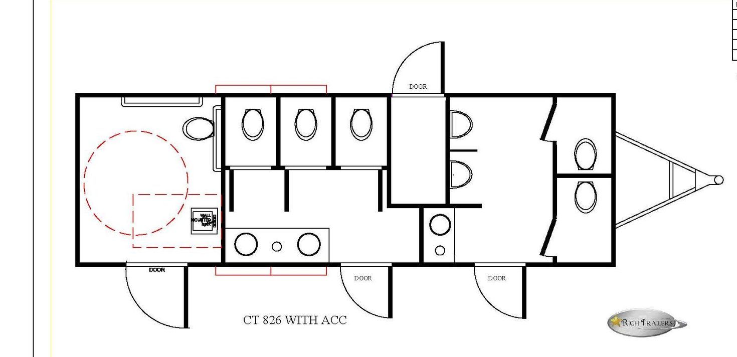 8 Unit Handicap Restroom Trailer Blueprint Downey CA 90242