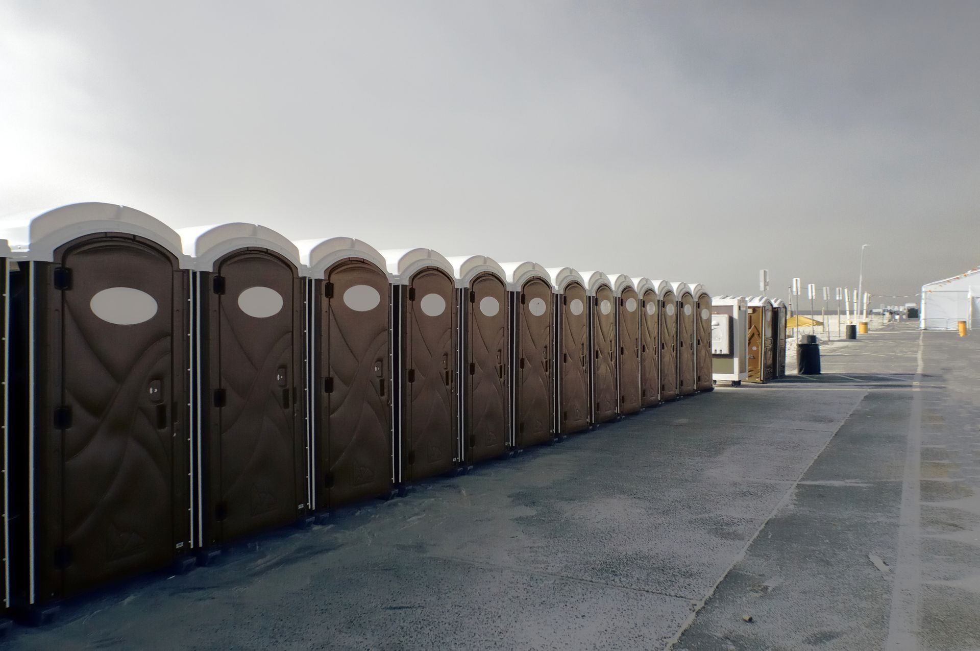 Porta-potty array at springfest. Porta-potty array at springfest.