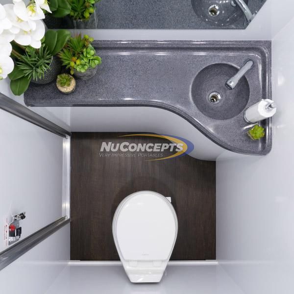 Majestic 2 unit luxury Restroom trailer rental in Downey CA 90242 inside view