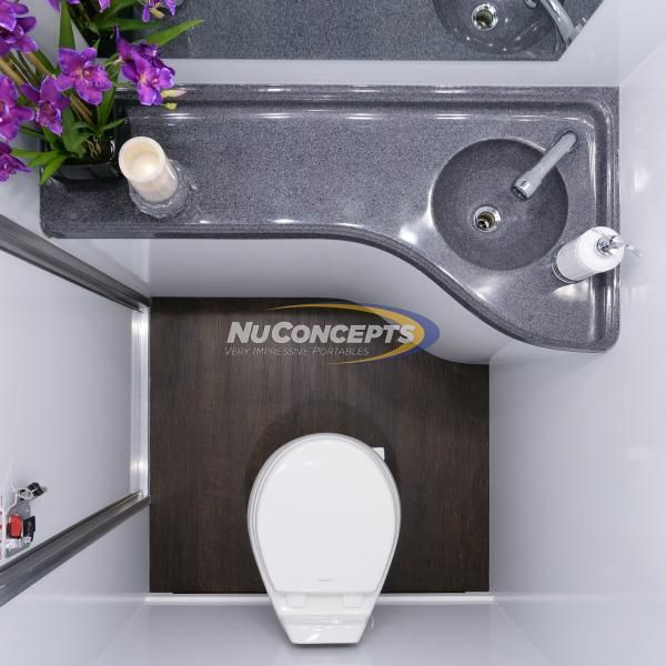 Majestic 2 unit luxury Restroom trailer rental in Downey CA 90242 inside view