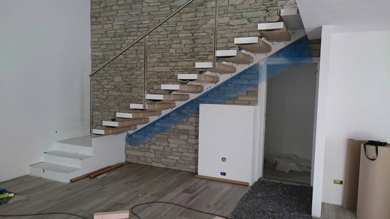 ringhiera in acciaio per scala interna