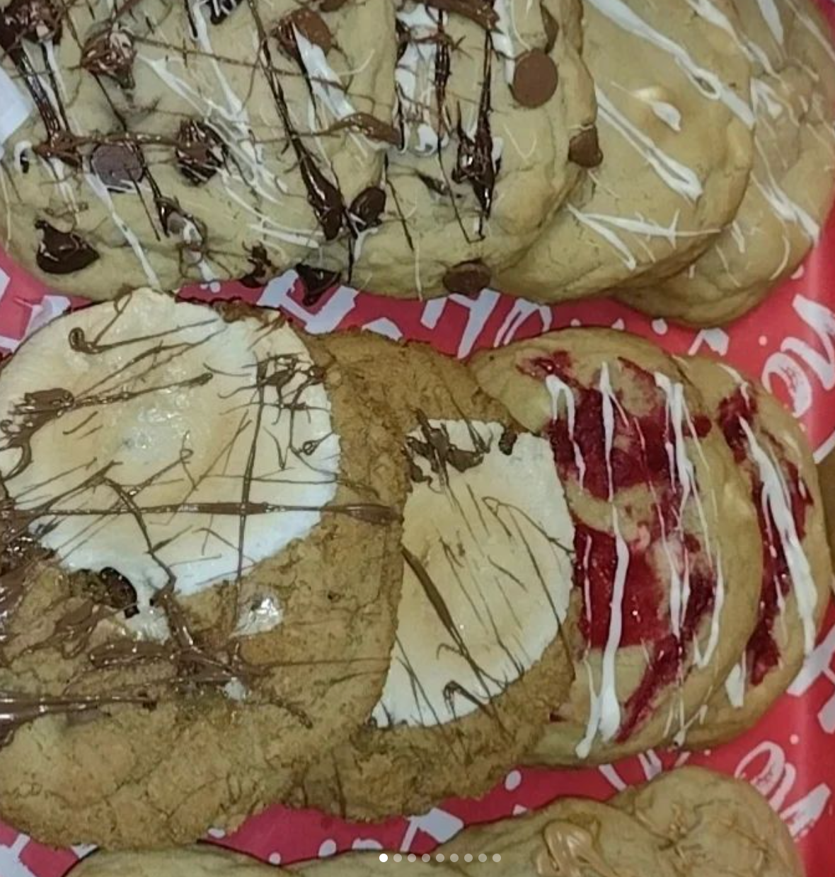 A close up of a plate of cookies on a table