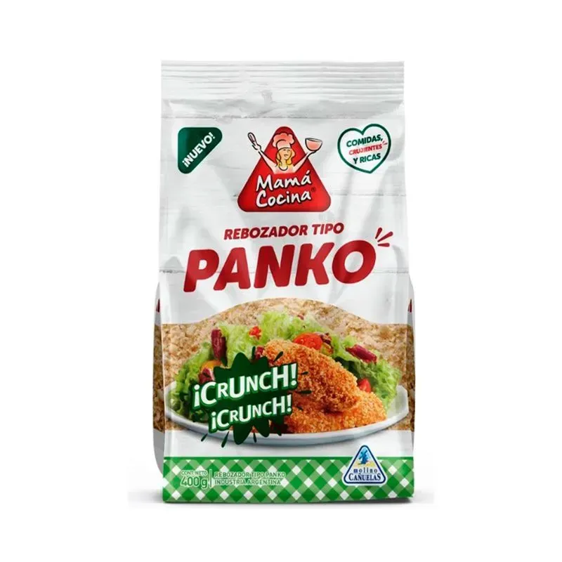 Una bolsa de panko con la imagen de un plato de comida.
