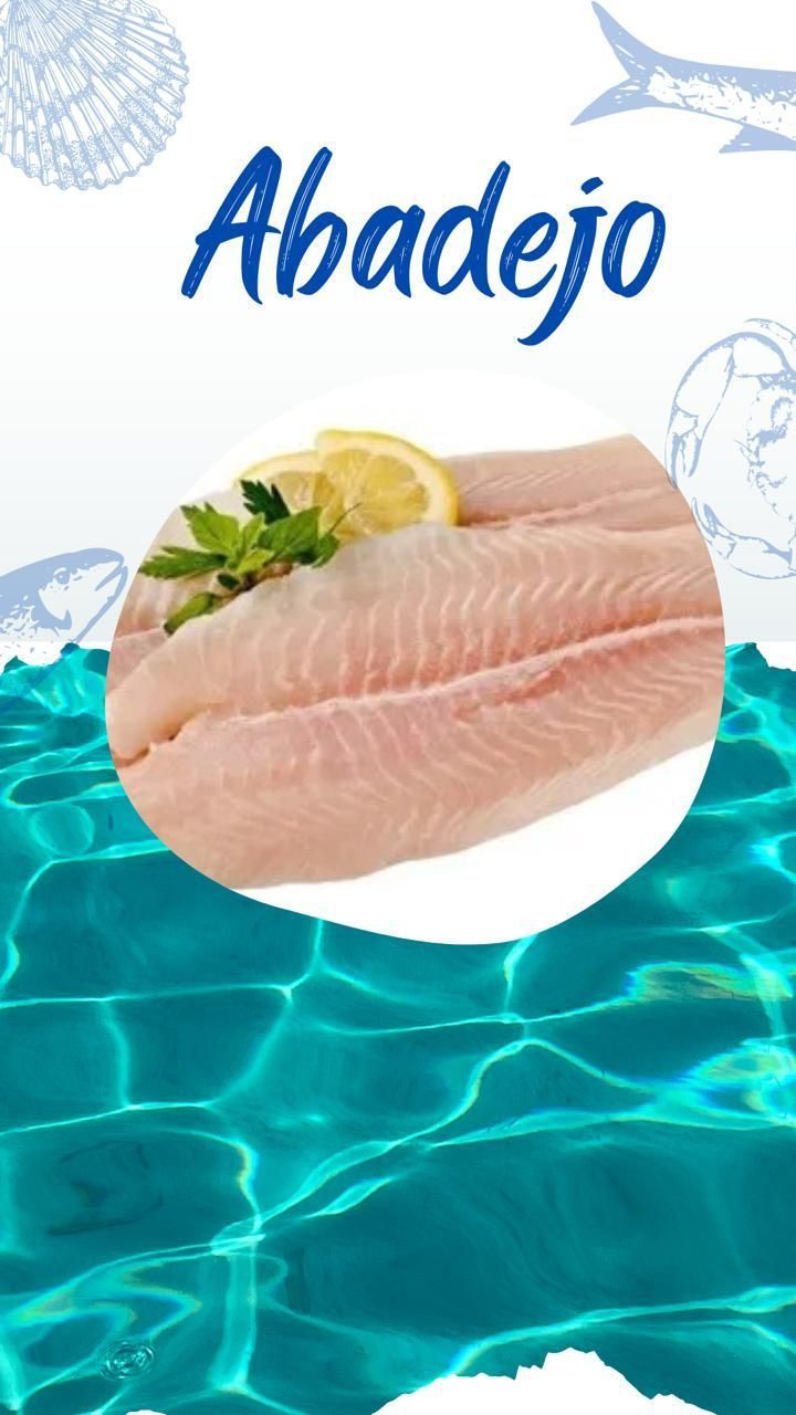 Una imagen de un trozo de pescado con la palabra abadejo en él.