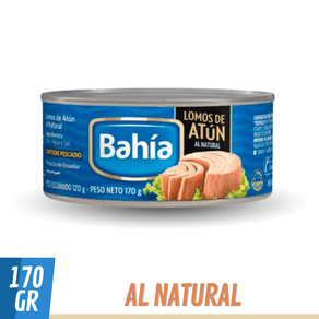 Una lata de lomos de atún de bahía natural 170 gr