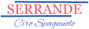 Logo di Serrande Ciro Spagnuolo con scritte rosse e blu su sfondo bianco.