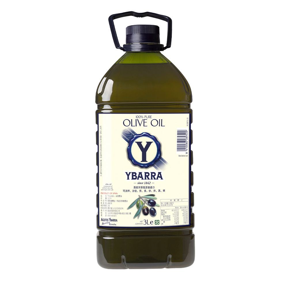 【西班牙YBARRA】純橄欖油 3000ml 玻璃瓶 原裝進口