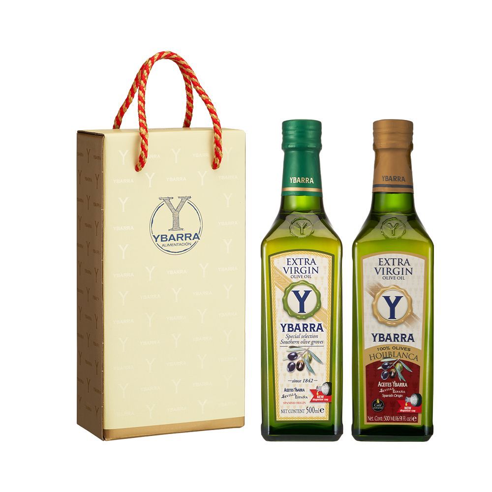 【2入禮盒組】西班牙YBARRA 橄欖油500ml 玻璃瓶裝 原裝進口 送禮 伴手禮
