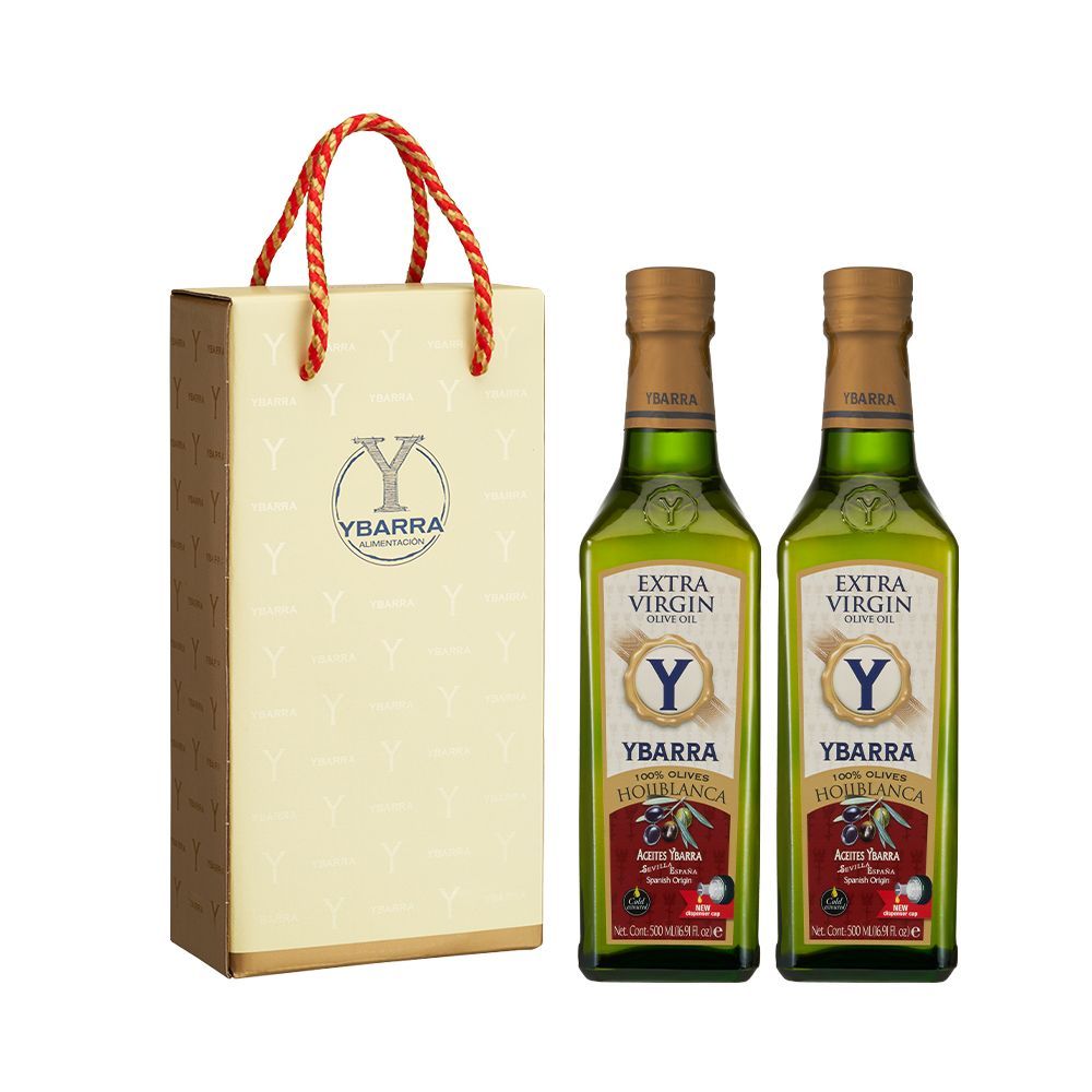 【2入禮盒組】生飲旗艦款 0.2%酸價 西班牙原裝 100%單一品種特級冷壓初榨橄欖油500ml 玻璃瓶 送禮 伴手禮