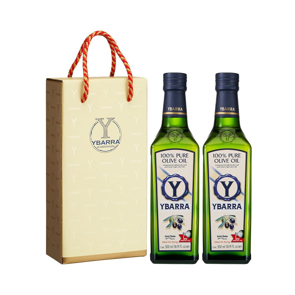 【2入禮盒組】西班牙YBARRA 橄欖油500ml 玻璃瓶裝 原裝進口 送禮 伴手禮