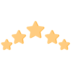 Five gold stars in an arched arrangement.