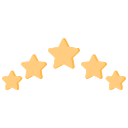 A row of yellow stars on a white background.