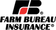 The farm bureau insurance logo is black and red on a white background.