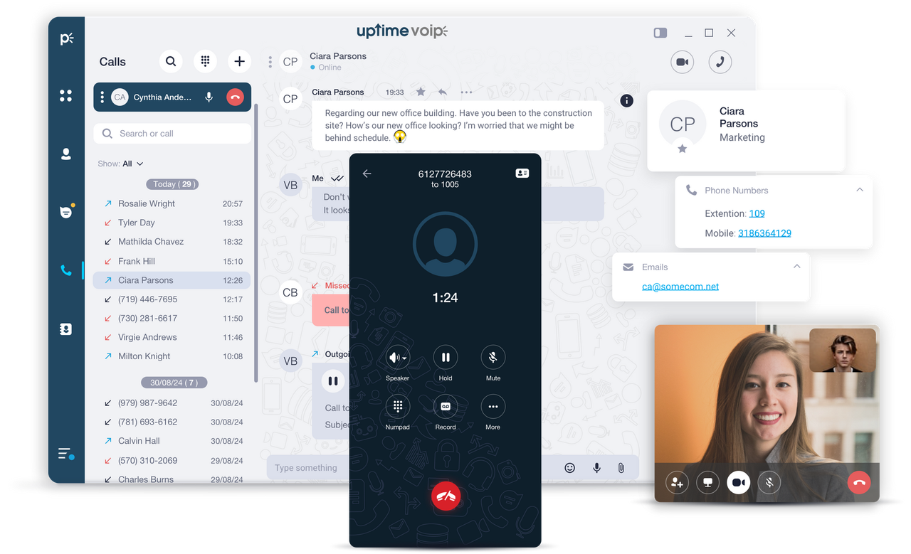 Uptime VoIP mobile and desktop apps.